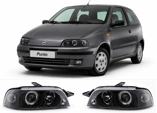 Car Bulbs Angel Eyes Front Fiat Punto 176 1993-1999 Black Lpfi09