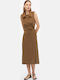 Summer Midi Dress with Drape 8918