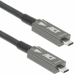 Act Usb-c 3.2 Gen2 Active Optical Cable Aoc Connection Cable 7.5m Gray Black Act Usb-c 3.2 Gen2 Active Optical Cable Aoc Connection Cable 7.5m Gray Black