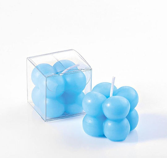 Wedding Favor Scented Candle Light Blue Bubble Pvc Box 3.5x3.5cm Per Set 12 Pieces