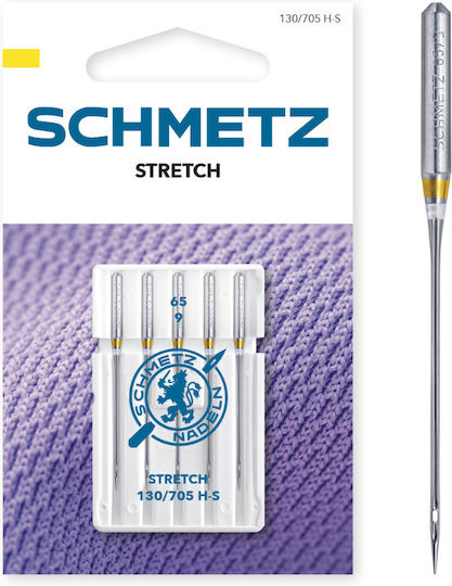 Set 5 Sewing Needles Elastic Materials Fineness 65 Schmetz 130/705 H-s Vjs