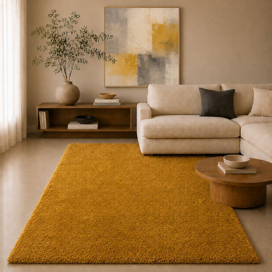 Shaggy Wohnzimmer Teppich 120x170cm Gelbe