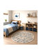Round Rug Cream/Blue Φ120cm