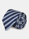 Berto Lucci Men's Tie with Printed Pattern in Navy Blue Color