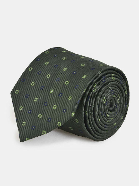 Berto Lucci Men's Silk Tie Printed in Green Color Berto Lucci Men's Silk Tie Printed in Green Color