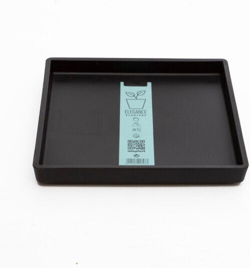 Micplast Plastic Black Pot Plate 18x18cm 11.24.03.11