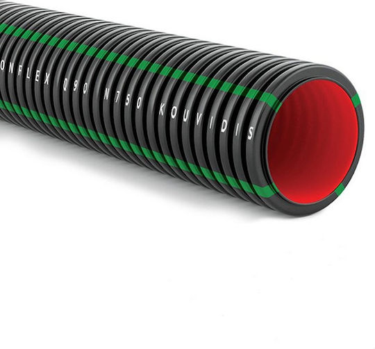 Double Wall Spiral Tube Green Lines N750 Diameter 125 50m Black Geonflex Ias 50m