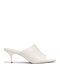 Mules With Thin Heel In Ecru Colour