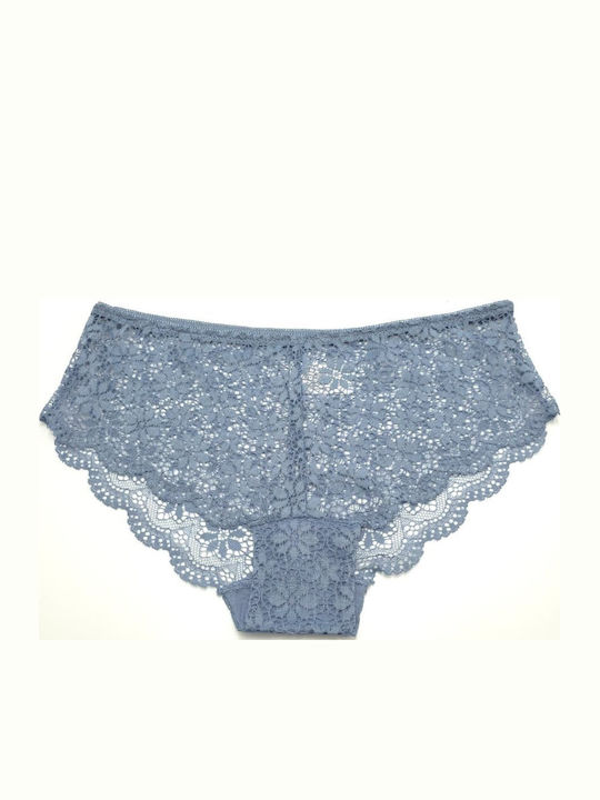Women's Brief Slip with Light Blue Lace