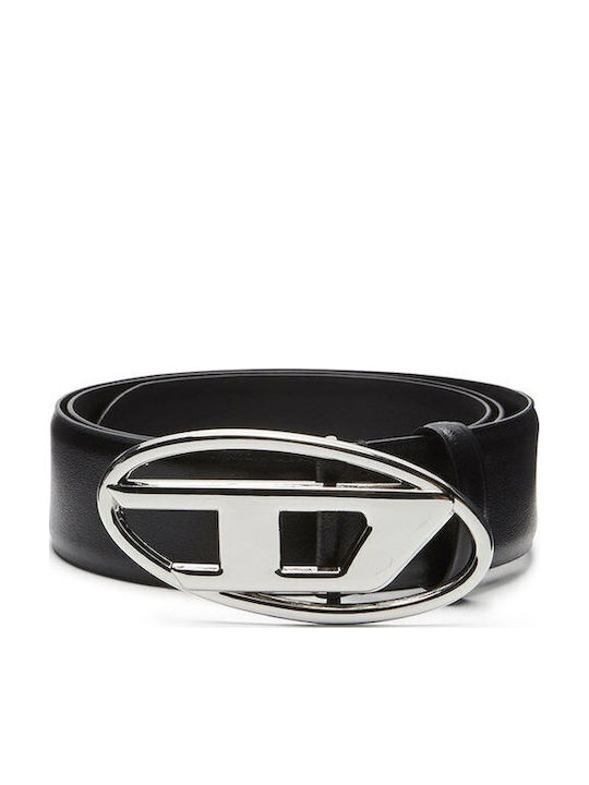 Wide Men's Leather Belt Black