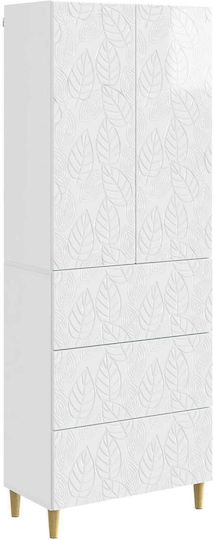 Wall Living Room Cabinet Made of Particle Board White 66x34.5x90cm