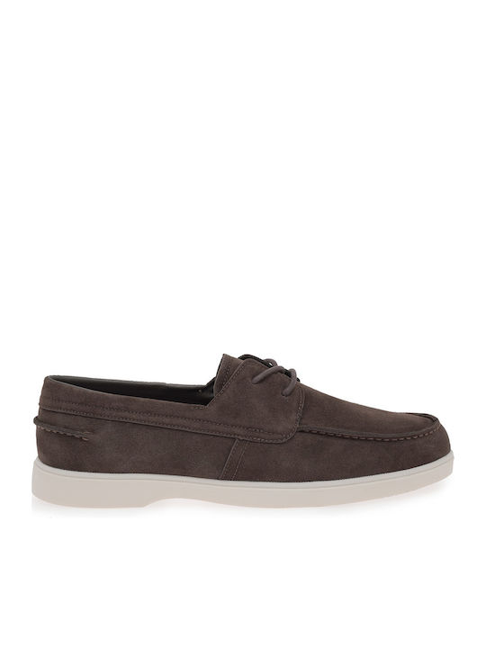 Renato Garini Suede Men's Boat Shoes in Brown C...