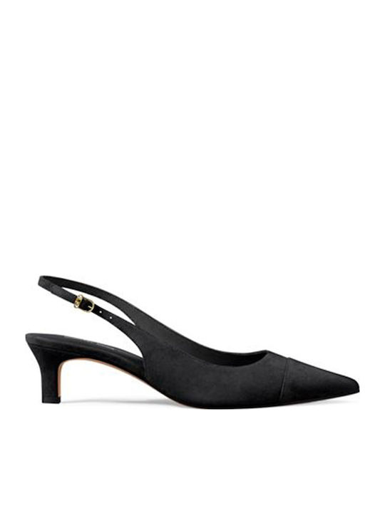 Michael Kors Suede Μυτερές Γόβες με Λουράκι Μαύρες