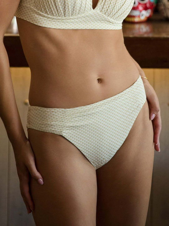 Bikini Slip Talie Înaltă Auriu
