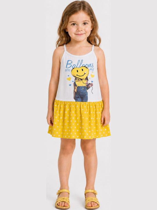 Mädchenkleid Ärmellos Gelb