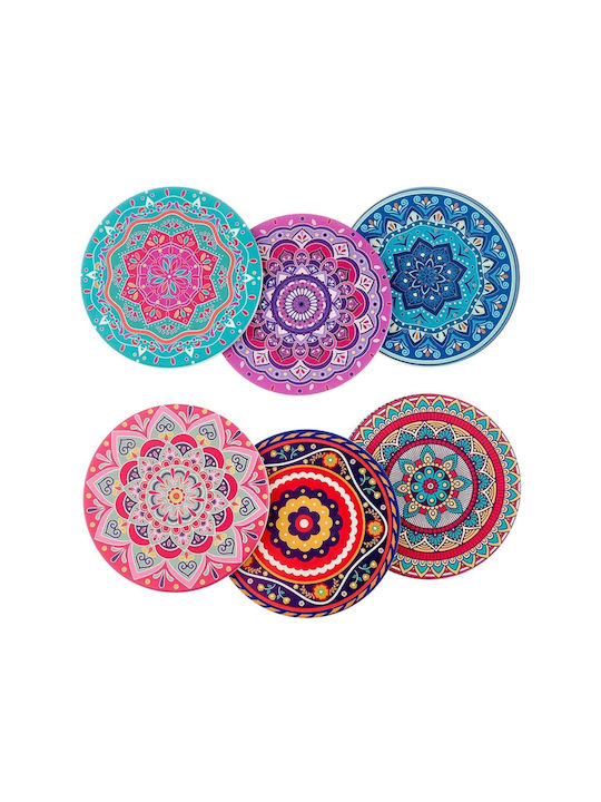 Ceramic Multicolour Coasters 10x10cm 12 Pieces