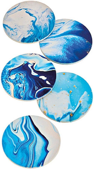 Untersetzer Keramik mit Gestell Blau 10,3x10,3cm 5 Stück