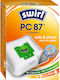 Swirl Pc87 Микрофибър Торбички За Прахосмукачка 4 Броя+Филтър Микрофибър Panasonic Samsung Black&decker
