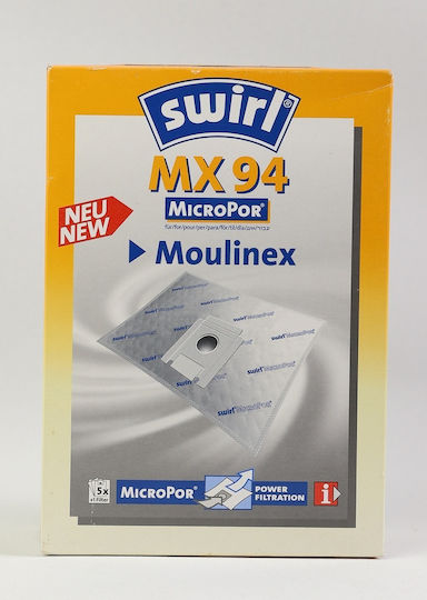 Swirl Mx94 Mikrofaser Staubsaugerbeutel 5 Stück+Filter Mikrofaser Moulinex