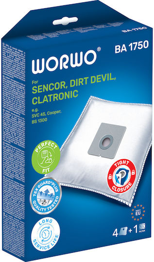 Worwo Ba 1750/emb419k Vacuum Cleaner Bags 6 Pieces Compatible Vacuum Cleaner Afk Bomann Clatronic Dirt Devil Eta Hoover Kalorik Moulinex Rowenta Sencor Taurus Ufesa