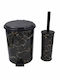 Klikareto Plastic Bathroom Trash Can and Basket Set 7lt