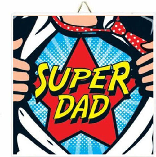 Jeenie Ξύλινο Καδράκι Μπαμπά Super Dad