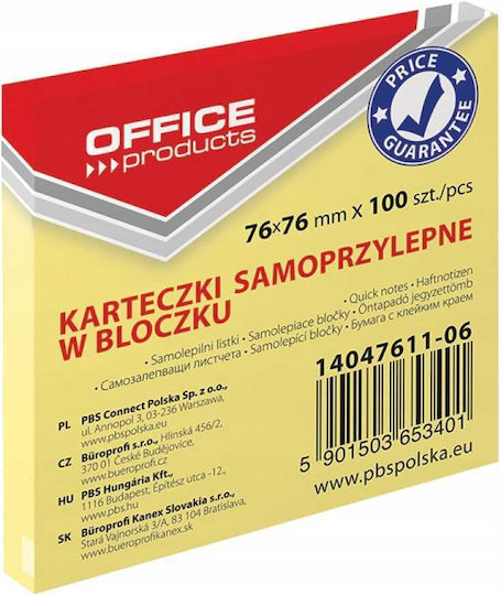Selbstklebende Notizblöcke Büroartikel 76x76mm X 100 Stück Gelb
