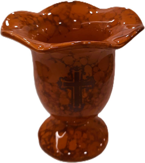 Ceramic Candle Cup Tile Red Vigil Oil Lamp Dimensions Diameter × Height 11.5 × 12.5 Cm