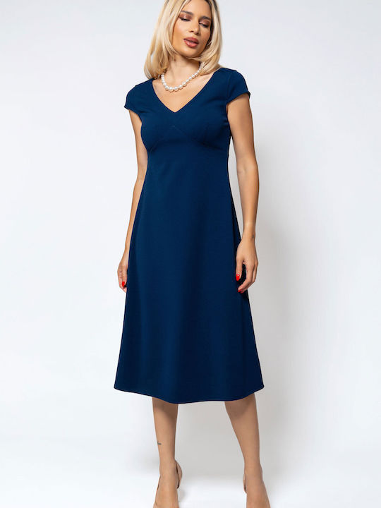 BelleFille Καλοκαιρινό Midi Φόρεμα Μπλε Navy