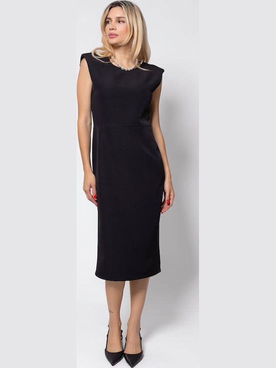 BelleFille Midi Dress Sleeveless Black