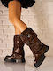 Leder Damenstiefel Braun