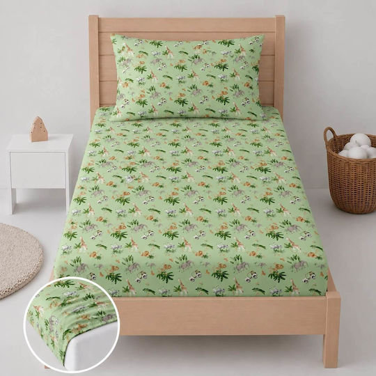 Astron Italy Kinderbettlaken Satz Mit Gummizug Forest&safari Forest&safari 100x230cm