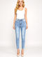 High Rise Women's Jean Pants With Rips in Slim Fit