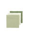 Set 3 Pieces Cotton Muslin 70x70cm Multipurpose Natural Soft Olive Olive Green Meyco Mey-152.000.cp.04.m3