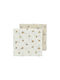 Set 2 Pieces Cotton Muslin 70x70cm Multipurpose Ginkgo Offwhite Soft Sand Meyco Mey-152.229.co.04.m2