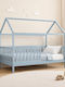 Dream Παιδικό Κρεβάτι Montessori Μονό με Στρώμα Γαλάζιο 90x190cm