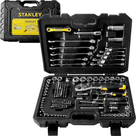 Stanley Cheie Cu Clichet Cu Tubulare 1/4" & 1/2" & 3/8" 175 Bucăți