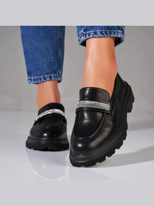 Kisser Leder Damen Mokassins in Schwarz Farbe