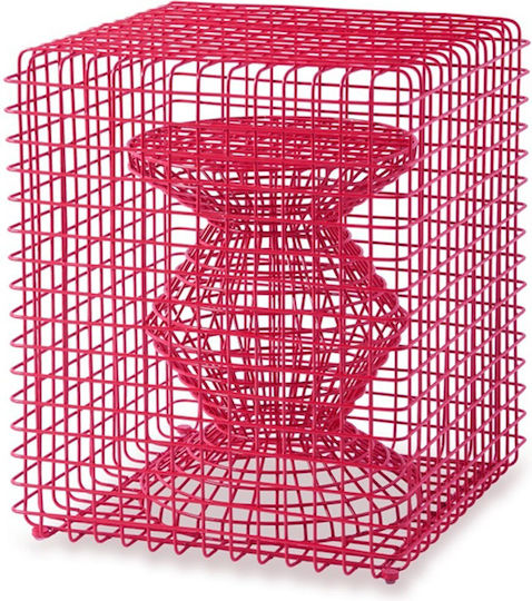 Σκαμπό Σαλονιού Fuchsia 40x40x47εκ.
