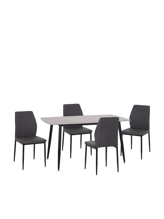 Esszimmermöbel-Set Raven Mit 4 Stücken 140x80cm