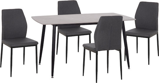 Τραπεζαρία Raven με 4 Καρέκλες 140x80εκ. Τραπεζαρία Raven με 4 Καρέκλες 140x80εκ.