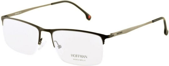 Hoffman 8396 C1 Men's Metal Nylor Prescription Eyeglass Frames Black-Grey