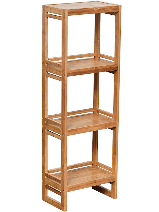 MRShome Επιδαπέδια Ραφιέρα Μπάνιου Bamboo 33x20x100cm Καφέ