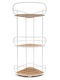 TnS Floor Bathroom Shelf Metallic 21x21x57cm White