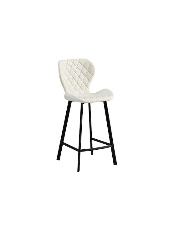 Metallischer Gartenhocker für Bar Außenbereich Martin Off-White 45x49x66cm