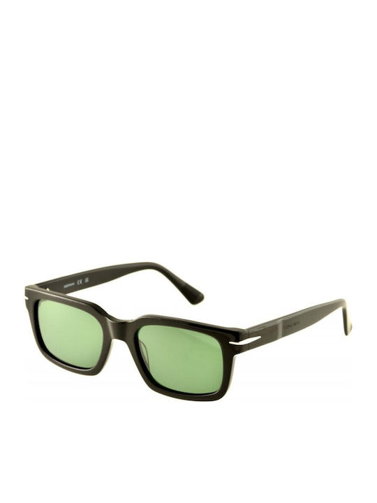Hoffman Unisex Sunglasses with Black Frame and Green Lens HF8414 C2