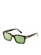 Hoffman Unisex Sunglasses with Black Frame and Green Lens HF8414 C2