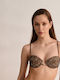 Bikini Top Animal Print Brown