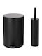 Klikareto Metallic Bathroom Brush and Bin Set Soft Close 6l Black