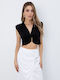 Γυναικείο Καλοκαιρινό Crop Top Απλικέ Στοιχείο